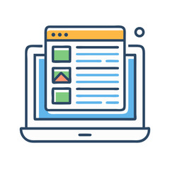 Poster - Laptop with Blog Icon – Online Content Creation and Blogging Symbol