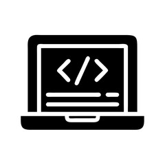 Poster - Laptop with Code Icon – Web Development and Programming Symbol for Digital Solutions