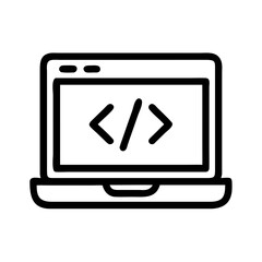 Poster - Laptop with Code Icon – Web Development and Programming Symbol for Digital Solutions