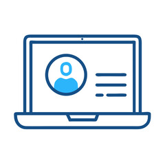 Poster - Laptop with Profile Icon – Client Management and CRM Symbol for Business Solutions