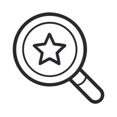 Poster - Magnifying Glass with Star Icon Representing Featured Search or Highlighted Discovery