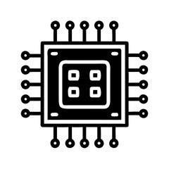 Poster - Microchip Icon Representing Digital Processing