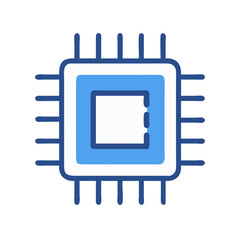 Poster - Microchip Icon Representing Digital Processing