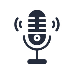Poster - Microphone Icon Representing Voice Input or Record
