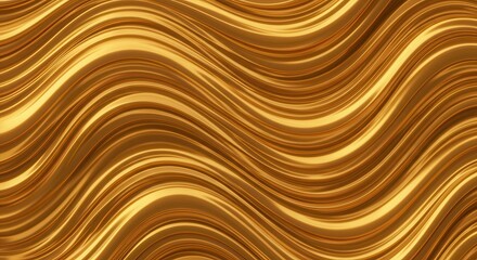 Aufkleber - Abstract Golden Waves Flowing Elegantly in a Seamless Pattern Design