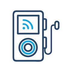 Poster - MP3 Player Icon Representing Digital Music Device
