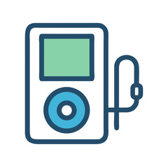 Poster - MP3 Player Icon Representing Digital Music Device