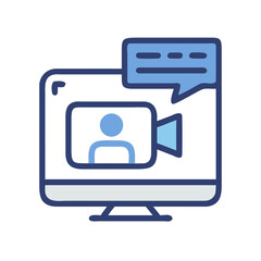Poster - Online Chat Room Icon Representing Video Feedback