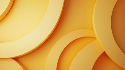 Poster - Bright yellow circles overlap in an abstract composition, creating a dynamic visual effect. The smooth surfaces enhance the depth and contrast of the design