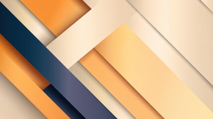 Poster - Abstract geometric design featuring overlapping stripes in warm tones, creating a modern aesthetic