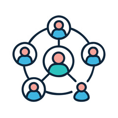 Aufkleber - People Connection Icon Representing Business Networking