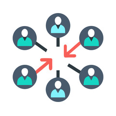 Aufkleber - People Connection Icon Representing Business Networking