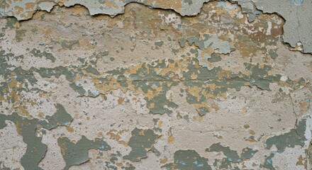 Poster - Old wall texture featuring peeling paint and cracks for background use