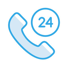 Poster - Phone with 24H Icon Representing Customer Support Availability