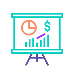 Poster - Presentation Board Icon Representing Financial Reporting