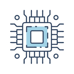 Aufkleber - Processor Chip Icon Representing Central Hardware Component