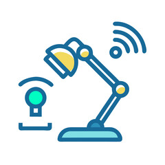 Aufkleber - Smart Desk Lamp Icon Representing Connected Lighting Control