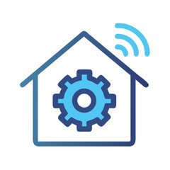 Leinwandbilder - Smart Home Settings Icon Representing Automation System Control