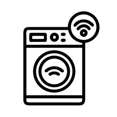 Poster - Smart Washing Machine Icon – Connected Laundry Appliance Symbol, Home Automation