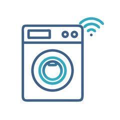 Poster - Smart Washing Machine Icon – Connected Laundry Appliance Symbol, Home Automation