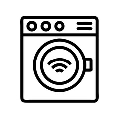 Aufkleber - Smart Washing Machine Icon – Connected Laundry Appliance Symbol, Home Automation