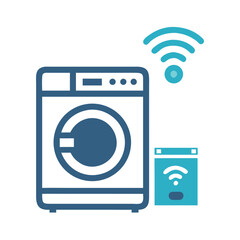 Poster - Smart Washing Machine Icon – Connected Laundry Appliance Symbol, Home Automation