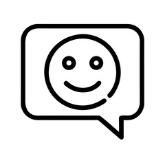 Fototapete - Smiling Face in Speech Bubble Icon – Positive Communication Symbol, Friendly Chat