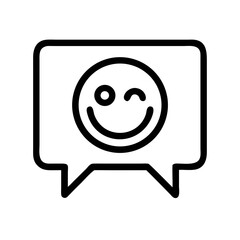 Fototapete - Smiling Face in Speech Bubble Icon – Positive Communication Symbol, Friendly Chat
