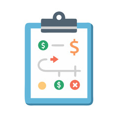 Fototapete - Strategy Clipboard Icon Representing Business Finance