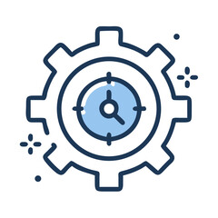 Aufkleber - time gear icon – task scheduling and time management symbol
