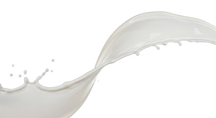 Poster - A dynamic splash of white liquid against a stark black background creating a fluid motion effect
