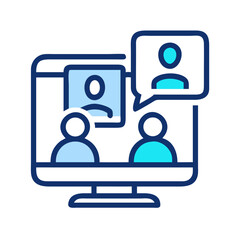 Poster - Video Conference Icon Representing Online Meeting and Virtual Communication
