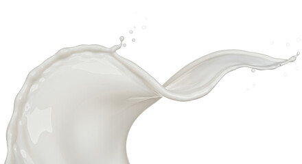 Poster - A dynamic splash of white liquid against a stark black backdrop creating a fluid motion effect