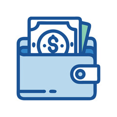 Poster - Wallet with Money Icon Representing Cash Flow and Personal Finance Management