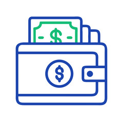 Poster - Wallet with Money Icon Representing Cash Flow and Personal Finance Management