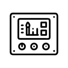Aufkleber - Wall Panel Icon Representing Room Thermostat and Temperature Control System