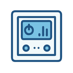 Aufkleber - Wall Panel Icon Representing Room Thermostat and Temperature Control System