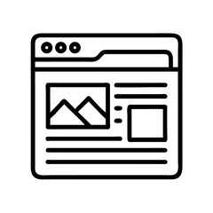 Fototapete - Web Page Icon Representing Digital Content or Blog Interface