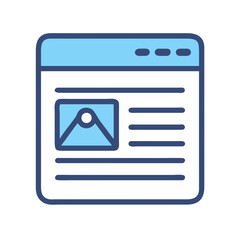 Fototapete - Web Page Icon Representing Digital Content or Blog Interface