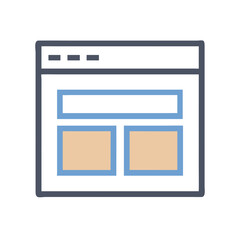 Fototapete - Website Window Icon Representing Online Page and Internet Browsing