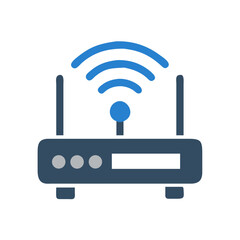 Poster - Wi-Fi Router Icon Representing Home Internet Connection and Wireless Network