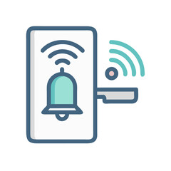 Leinwandbilder - Wireless Bell Icon Representing Smart Door Notification and Alert System