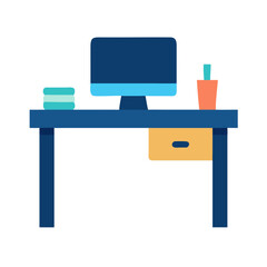 Poster - Work Desk Icon Representing Office or Study Table
