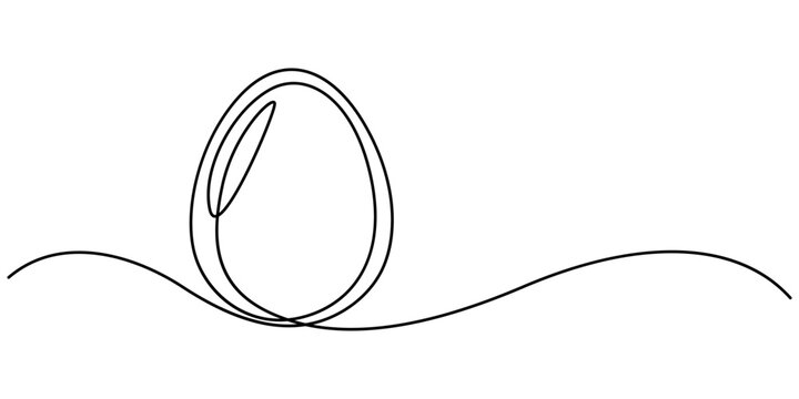 Easter egg continuous line art , line drawing of Easter eggs with greeting happy Easter. Continuous one line drawing, One Continuous Line Drawing of Egg Icon. Single Line pro Vector Illustration, 