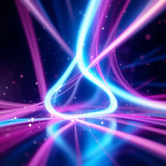 Poster - A futuristic abstract composition featuring ultraviolet (UV) light effects, glowing neon hues, and dynamic shapes.