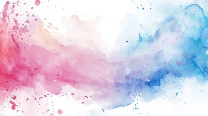 Poster - Swirls of pink and blue watercolor blend seamlessly on a white canvas, creating an artistic display that evokes feelings of calm and creativity. This abstract artwork is perfect for modern decor