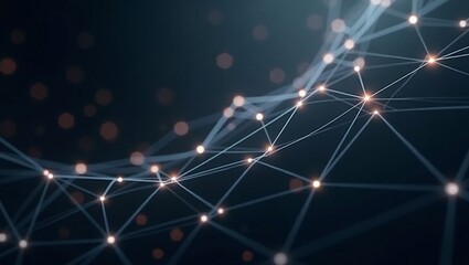 Poster - Abstract background with thin connection lines on a deep navy backdrop