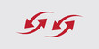 © SYAIFUL ANWAR - Set of red arrows. Curved arrows. Arrow sign. Curved arrows pointing down up.