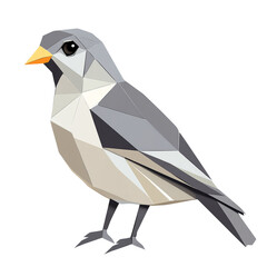 Aufkleber - Geometric bird art illustration against a stark black background, isolated bird design