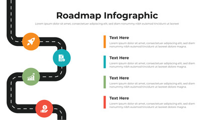 Wall Mural - roadmap infographic presentation layout fully editable.
